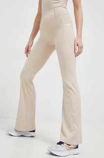Spodnie damskie - Guess spodnie dresowe kolor brązowy gładkie - grafika 1
