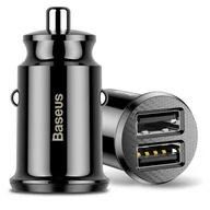 Ładowarki samochodowe - Baseus Baseus Grain ładowarka samochodowa 2x USB 5V 3.1A black (CCALL-ML01) - miniaturka - grafika 1