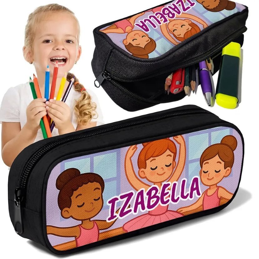 Piórnik TUBA + IMIĘ Baletnica Balet Taniec Personalizowany Szkolny Prezent