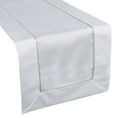 Obrusy i serwetki - Eurofirany B.B. CHOCZYŃSCY SPÓŁKA JAWNA Obrus 40 x 180 Madele Ozdobny Biały + Złoty 1218451 - miniaturka - grafika 1