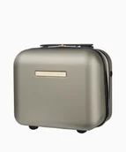 Walizki - PUCCINI Beżowy kuferek podróżny z eleganckim napisem - miniaturka - grafika 1