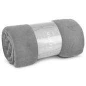 Narzuty - Koc narzuta z mikrofibry 150x200 Simple srebrny - miniaturka - grafika 1