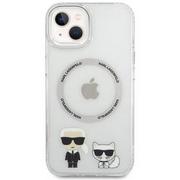 Etui i futerały do telefonów - Karl Lagerfeld Obudowa dla telefonów komórkowych MagSafe Karl and Choupette na Apple iPhone 14 Plus KLHMP14MHKCT przezroczysty - miniaturka - grafika 1