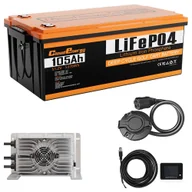 Baterie do zasilaczy awaryjnych UPS - Cloudenergy GFA48-105A 48V 105Ah LiFePO4 Battery Built-in 250A BMS with 20A Charger 6000 Cycles Lithium Golf Cart Battery - miniaturka - grafika 1