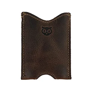 Hide & Drink, Rustykalny skórzany portfel z kieszenią, dla łatwych podróżników, osób dojeżdżających do pracy, ręcznie robiony, zawiera 101-letnią, brązowy burbon, S, etui na karty - Portfele - miniaturka - grafika 1