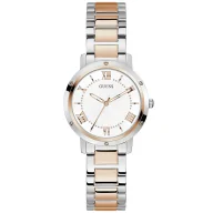 Zegarki damskie - Różowo-srebrny zegarek Guess Dawn na bransolecie GW0404L3 - miniaturka - grafika 1