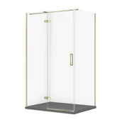 Kabiny prysznicowe - Kabina prysznicowa Cersanit Jota 120x90x195 prostokątna złoty transparentne z brodzikiem tako slim szary mat S601-411 - miniaturka - grafika 1