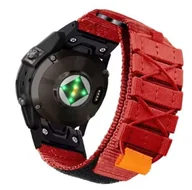Akcesoria do smartwatchy - opaska pasek bransoleta NYLON LINE GARMIN FENIX 3/5X/3HR/5X PLUS/6X/6X PRO/7X/8 (51mm) czerwony - miniaturka - grafika 1