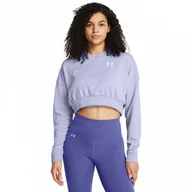 Bluzy damskie - Damska bluza dresowa nierozpinana bez kaptura Under Armour UA Rival Terry OS Crop Crw - fioletowa - miniaturka - grafika 1