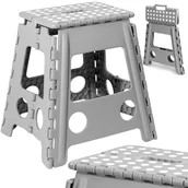 Fotele i krzesła biurowe - Stołek składany AMIGO SZARY rozmiar L - miniaturka - grafika 1