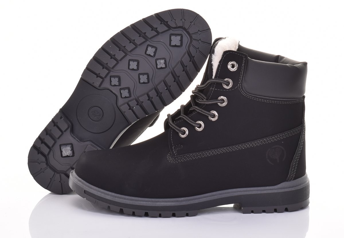 MOCNE MĘSKIE BUTY TREKKINGOWE SZYTE SKÓRZANE ZA KOSTKĘ