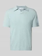Koszulki męskie - Koszulka polo o kroju regular fit z efektem szydełkowym model ‘LINO’ - miniaturka - grafika 1
