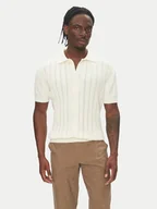 Swetry męskie - Lindbergh Kardigan 30-804114 Écru Slim Fit - miniaturka - grafika 1