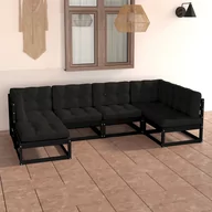 Meble ogrodowe - vidaXL 6-cz. zestaw wypoczynkowy do ogrodu, z poduszkami, lita sosna 3076738 - miniaturka - grafika 1