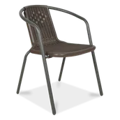 Fotele i krzesła ogrodowe - Focus Garden Krzesło ogrodowe SIMPLE brązowe - miniaturka - grafika 1