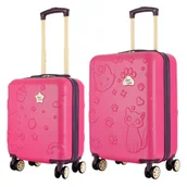 Walizki - Zestaw walizek SEMI LINE T5881-0 44.5/54.5 cm Różowy - miniaturka - grafika 1