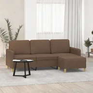 Sofy i kanapy - 3-osobowa sofa z podnóżkiem, brązowy, 180 cm, tkaniną - miniaturka - grafika 1
