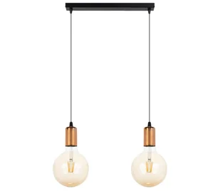 Żyrandol na lince MIROS 2xE27/60W/230V czarny/miedziany - Lampy sufitowe - miniaturka - grafika 1