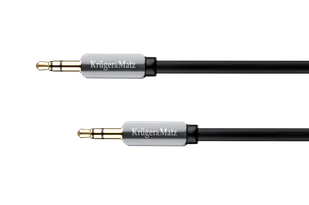 Kruger&Matz Kabel stereo jack 3.5 wtyk - wtyk 1.5m kabel sprężynka AP_142213 - Kable - miniaturka - grafika 1
