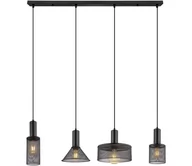 Lampy sufitowe - Globo 15648-4H - Żyrandol na lince JEDD 4xE27/60W/230V czarne - miniaturka - grafika 1