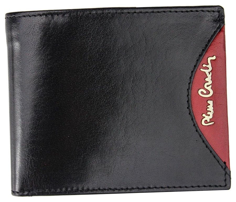 Pierre Cardin, Portfel skórzany męski, Tilak29 8824, czarny, ochrona RFID, mały