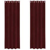Zasłony - Zasłony vidaXL Wino czerwone Poliester Średni Zasłony z oczkami - miniaturka - grafika 1