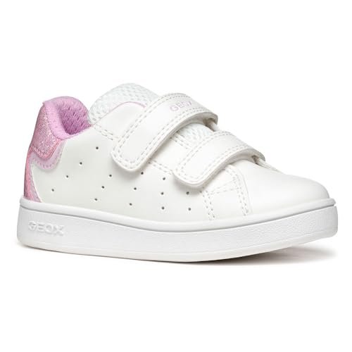 Geox B Eclyper Girl A buty dziecięce dziewczęce, Biały, różowy, 24 EU