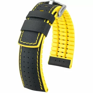 Czarno-żółty pasek skórzany 24 mm HIRSCH Robby 0917294050-4-24 (L) RATY | GRATIS WYSYŁKA | GRATIS ZWROT DO  1 ROKU | 100% ORYGINAŁ!! - Akcesoria do zegarków - miniaturka - grafika 1