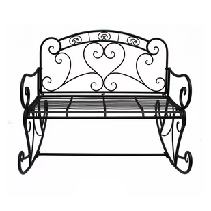 Czarna metalowa ławka ogrodowa Dares – Garden Pleasure - Ławki ogrodowe - miniaturka - grafika 1