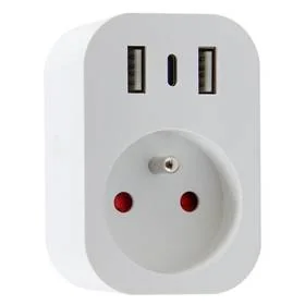 Gniazdko Smart Plug IMMAX NEO LITE SMART, typ E, 2x USB, 1x USB-C, TUYA (07772L) Biała - Systemy inteligentnych domów - miniaturka - grafika 1