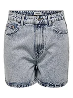 Spodenki damskie - ONLY Damskie szorty ONLBAY Life HW MOM DNM NAS589, Light Blue Denim, L, jasnoniebieski (light blue denim), L - miniaturka - grafika 1