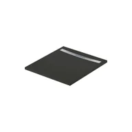 Brodziki prysznicowe - Brodzik Prostokątny Meissen Keramik Kontra 100X90 Czarny + Maskownica Odpływu Stal S207-020 - miniaturka - grafika 1