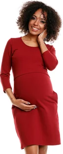 PeeKaBoo Damska sukienka ciążowa Shtobbah Burgundy S/M - Sukienki ciążowe - miniaturka - grafika 1