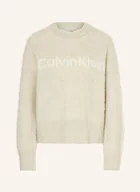 Swetry damskie - Calvin Klein Sweter Z Dodatkiem Alpaki beige - miniaturka - grafika 1