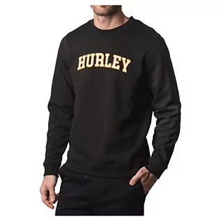 Bluzy męskie - Hurley Męska bluza M Capetown Varsity Crew Czarny wrzos XL MFT0009490 - grafika 1