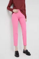 Spodnie damskie - Sisley spodnie damskie kolor fioletowy proste high waist - miniaturka - grafika 1