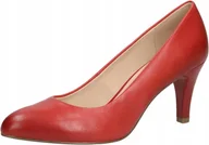 Czółenka - Czerwone czółenka Caprice 22405-26 skóra szpilka r.37 - miniaturka - grafika 1