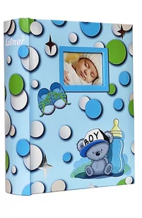 ALBUM DZIECKA dziecięcy szyty na 300 zdjęć 10x15 cm. z opisem BABY DOTS niebieski - Albumy fotograficzne - miniaturka - grafika 1