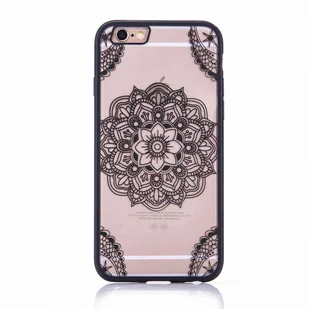Etui na telefon komórkowy Mandala do Apple iPhone 8 Etui ochronne z motywem indyjskiej koronki Pokrowiec na torbę Bumper Czarny - Etui i futerały do telefonów - miniaturka - grafika 1