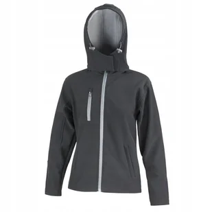 Kurtka damska Soft Shell z kapturem rozpinana Czarny/Szary r. S - Kurtki damskie - miniaturka - grafika 1