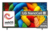 Telewizory - LG NanoCell AI NANO80 75NANO80A3B 75" 4K Ultra HD Smart TV Wi-Fi Czarny - miniaturka - grafika 1