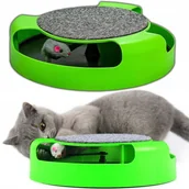 Zabawki dla kotów - ZABAWKA DLA KOTA INTERAKTYWNA KÓŁKO Z MYSZKĄ DRAPAK UCIEKAJĄCA MYSZKA - miniaturka - grafika 1