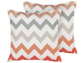 Poduszki ogrodowe - Beliani Zestaw 2 poduszek ogrodowych zygzak 45 x 45 cm wielokolorowy LAGARO - miniaturka - grafika 1