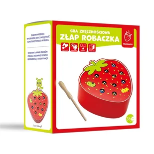 Gra drewniana - złap robaczka Truskawka - Gry planszowe - miniaturka - grafika 1