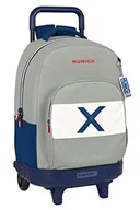 Plecaki - Safta MUNICH College duży plecak z kołami, kompaktowy, wymienny, idealny dla dzieci w różnym wieku, wygodny i wszechstronny, jakość i wytrzymałość, 33x22x45 cm, kolor szary, Szary, Estándar, Casual - miniaturka - grafika 1