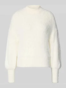 Sweter z dzianiny z prążkowanymi wykończeniami model ‘KEYLA’ - Swetry damskie - miniaturka - grafika 1