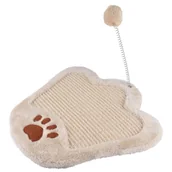 Drapaki dla kotów - Love Story Drapak dla kota w kształcie łapki z pomponem 35 x 35 x 23 cm beżowy 6ANI838 - miniaturka - grafika 1