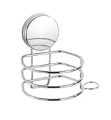 Wieszaki łazienkowe - Uchwyt ścienny na suszarkę do włosów w kolorze srebra Wenko Static-Loc® Osimo - miniaturka - grafika 1