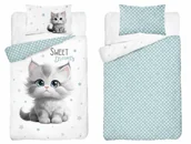 Pościel dla dzieci - Pościel bawełniana do łóżeczka 100x135 5518a kotek - miniaturka - grafika 1