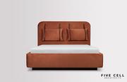 Łóżka - Scandicsofa Łóżko Rejse (180x200) welurowe (Deluxe - welur łatwozmywalny Amber) - miniaturka - grafika 1